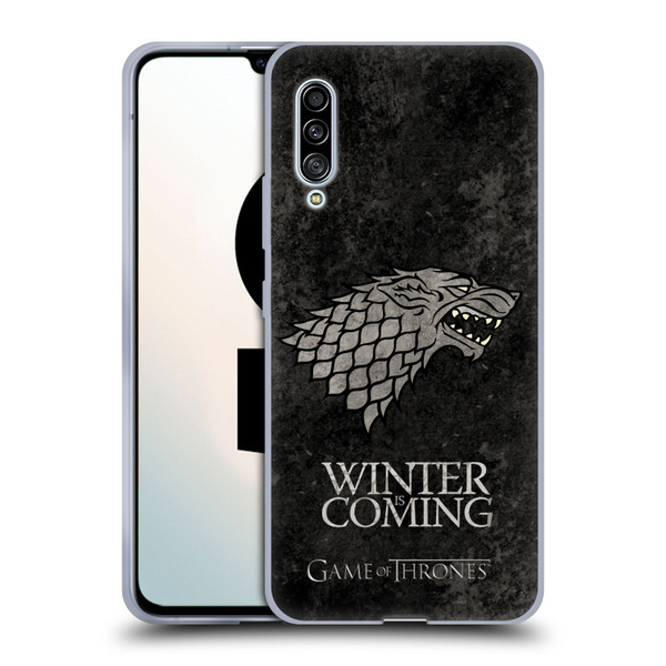 HBO Game of Thrones Dark Distressed Look Sigils Stark Soft Gel Case for Samsung Galaxy A90 5G (2019)