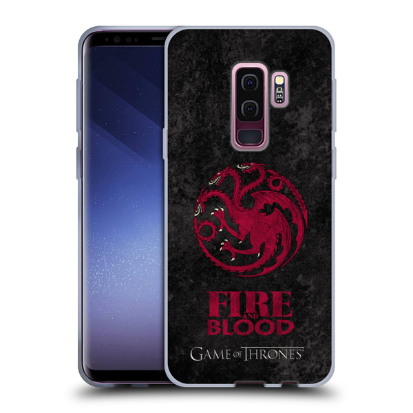 HBO Game of Thrones Dark Distressed Look Sigils Targaryen Soft Gel Case for Samsung Galaxy S9+ / S9 Plus