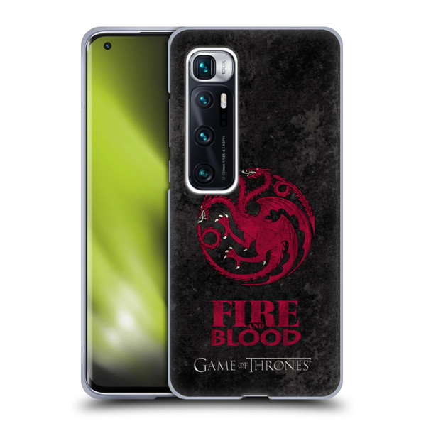HBO Game of Thrones Dark Distressed Look Sigils Targaryen Soft Gel Case for Xiaomi Mi 10 Ultra 5G