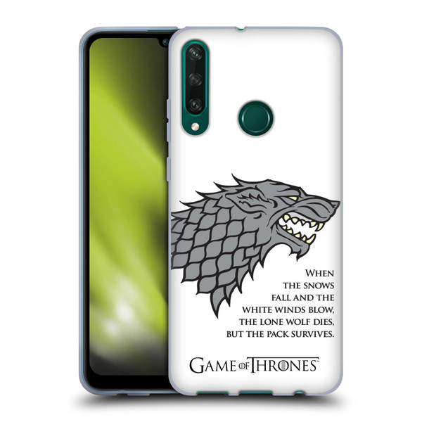 HBO Game of Thrones Graphics White Winds Soft Gel Case for Huawei Y6p