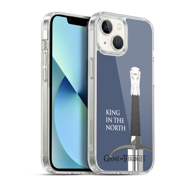 HBO Game of Thrones Graphics Longclaw King North Soft Gel Case for Apple iPhone 13