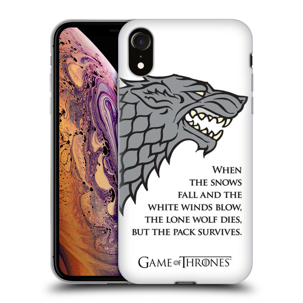 HBO Game of Thrones Graphics White Winds Soft Gel Case for Apple iPhone XR