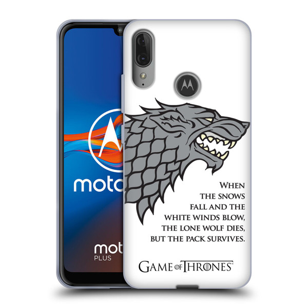 HBO Game of Thrones Graphics White Winds Soft Gel Case for Motorola Moto E6 Plus