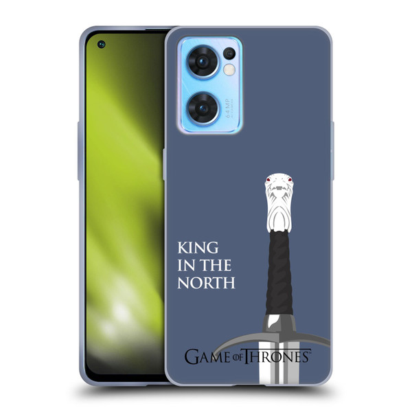 HBO Game of Thrones Graphics Longclaw King North Soft Gel Case for OPPO Reno7 5G / Find X5 Lite