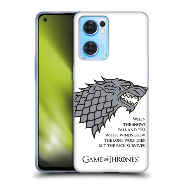HBO Game of Thrones Graphics White Winds Soft Gel Case for OPPO Reno7 5G / Find X5 Lite
