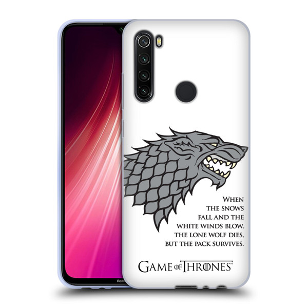 HBO Game of Thrones Graphics White Winds Soft Gel Case for Xiaomi Redmi Note 8T