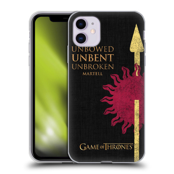 HBO Game of Thrones House Mottos Martell Soft Gel Case for Apple iPhone 11