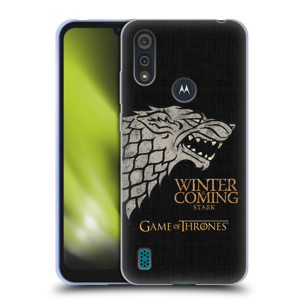 HBO Game of Thrones House Mottos Stark Soft Gel Case for Motorola Moto E6s (2020)