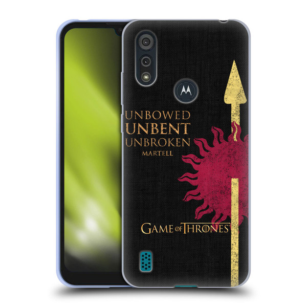 HBO Game of Thrones House Mottos Martell Soft Gel Case for Motorola Moto E6s (2020)