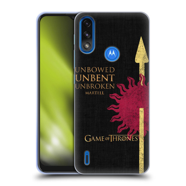 HBO Game of Thrones House Mottos Martell Soft Gel Case for Motorola Moto E7 Power / Moto E7i Power