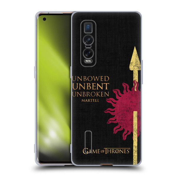 HBO Game of Thrones House Mottos Martell Soft Gel Case for OPPO Find X2 Pro 5G