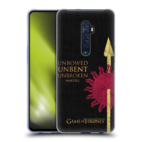 HBO Game of Thrones House Mottos Martell Soft Gel Case for OPPO Reno 2