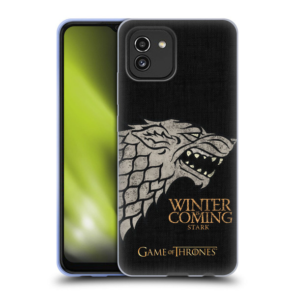 HBO Game of Thrones House Mottos Stark Soft Gel Case for Samsung Galaxy A03 (2021)
