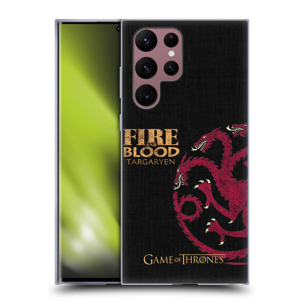HBO Game of Thrones House Mottos Targaryen Soft Gel Case for Samsung Galaxy S22 Ultra 5G