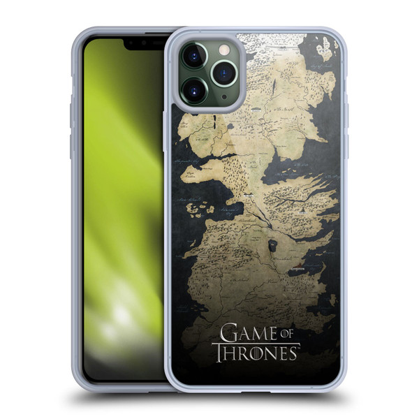 HBO Game of Thrones Key Art Westeros Map Soft Gel Case for Apple iPhone 11 Pro Max