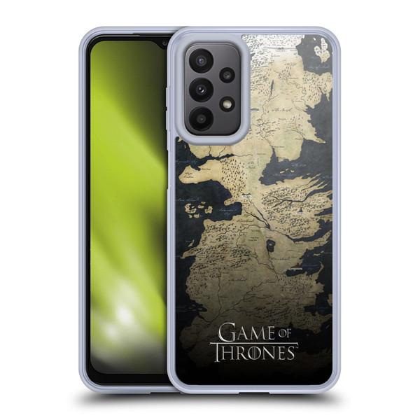 HBO Game of Thrones Key Art Westeros Map Soft Gel Case for Samsung Galaxy A23 / 5G (2022)