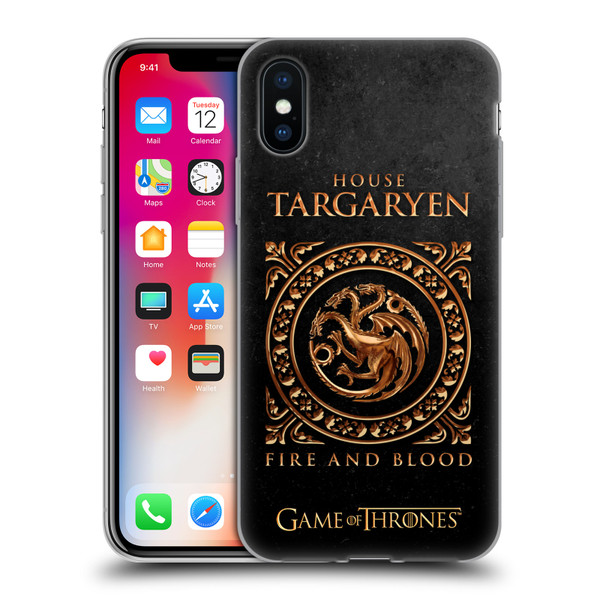 HBO Game of Thrones Metallic Sigils Targaryen Soft Gel Case for Apple iPhone X / iPhone XS