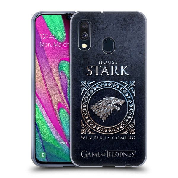 HBO Game of Thrones Metallic Sigils Stark Soft Gel Case for Samsung Galaxy A40 (2019)