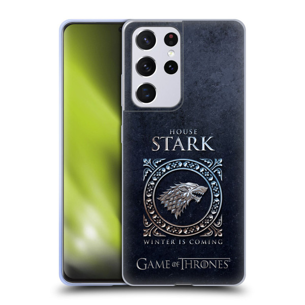 HBO Game of Thrones Metallic Sigils Stark Soft Gel Case for Samsung Galaxy S21 Ultra 5G