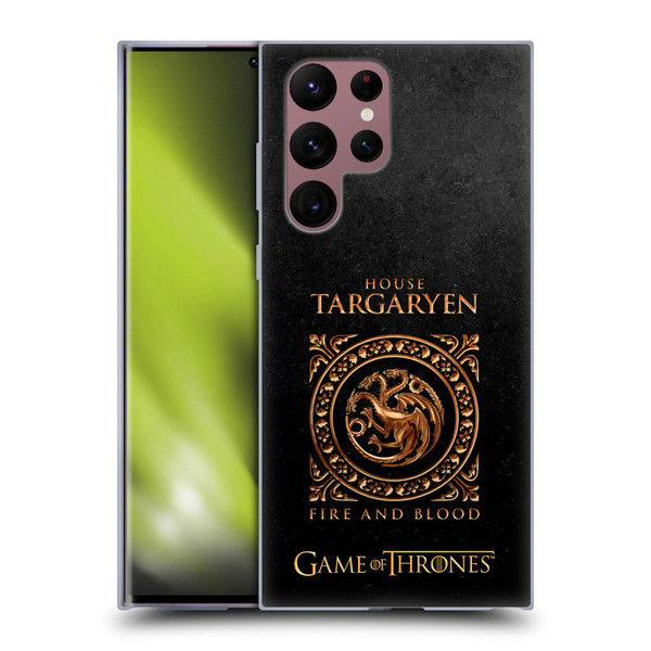 HBO Game of Thrones Metallic Sigils Targaryen Soft Gel Case for Samsung Galaxy S22 Ultra 5G