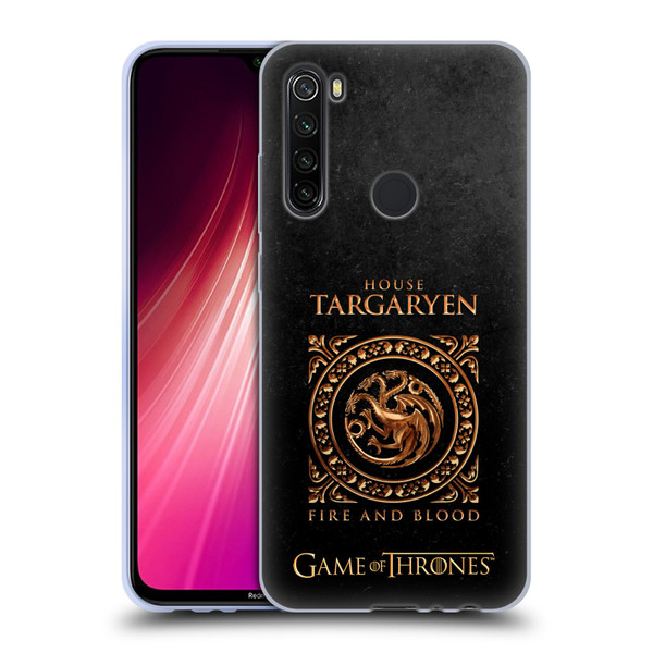 HBO Game of Thrones Metallic Sigils Targaryen Soft Gel Case for Xiaomi Redmi Note 8T