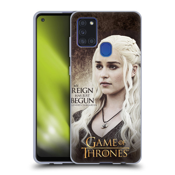 HBO Game of Thrones Character Quotes Daenerys Targaryen Soft Gel Case for Samsung Galaxy A21s (2020)