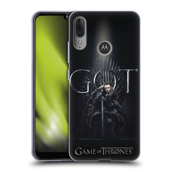 HBO Game of Thrones Season 8 For The Throne 1 Jon Snow Soft Gel Case for Motorola Moto E6 Plus