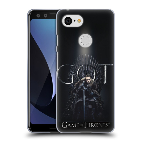 HBO Game of Thrones Season 8 For The Throne 1 Jon Snow Soft Gel Case for Google Pixel 3