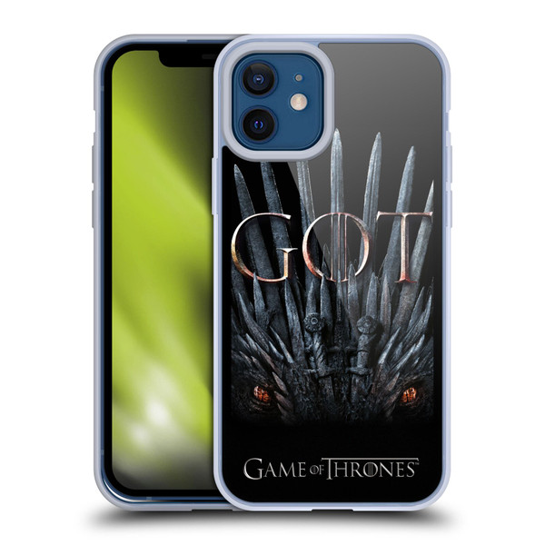 HBO Game of Thrones Season 8 Key Art Dragon Throne Soft Gel Case for Apple iPhone 12 / iPhone 12 Pro