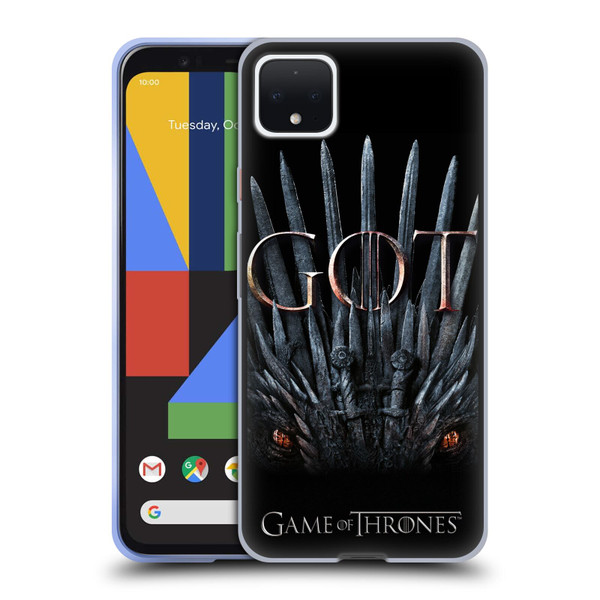 HBO Game of Thrones Season 8 Key Art Dragon Throne Soft Gel Case for Google Pixel 4 XL