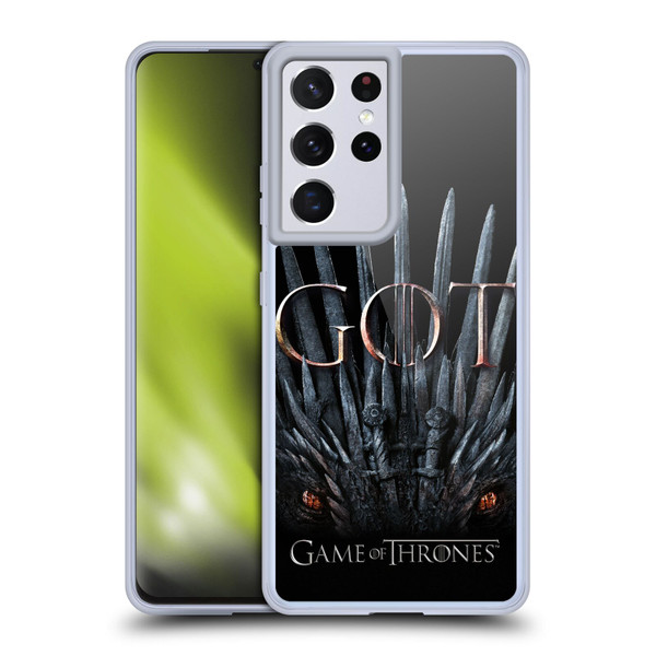 HBO Game of Thrones Season 8 Key Art Dragon Throne Soft Gel Case for Samsung Galaxy S21 Ultra 5G