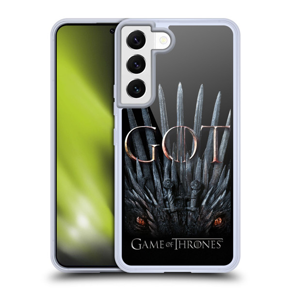 HBO Game of Thrones Season 8 Key Art Dragon Throne Soft Gel Case for Samsung Galaxy S22 5G