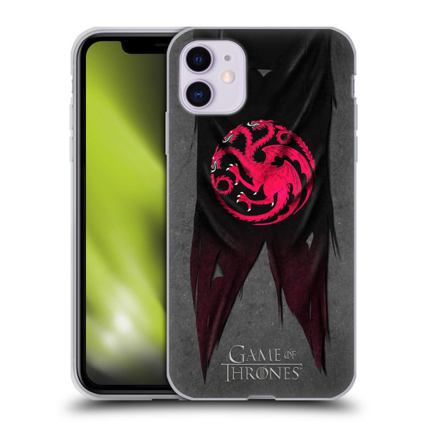 HBO Game of Thrones Sigil Flags Targaryen Soft Gel Case for Apple iPhone 11