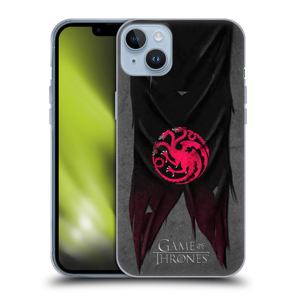 HBO Game of Thrones Sigil Flags Targaryen Soft Gel Case for Apple iPhone 14 Plus