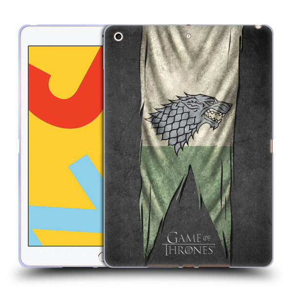 HBO Game of Thrones Sigil Flags Stark Soft Gel Case for Apple iPad 10.2 2019/2020/2021