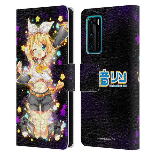 Hatsune Miku Characters Kagamine Rin Leather Book Wallet Case Cover For Huawei P40 5G