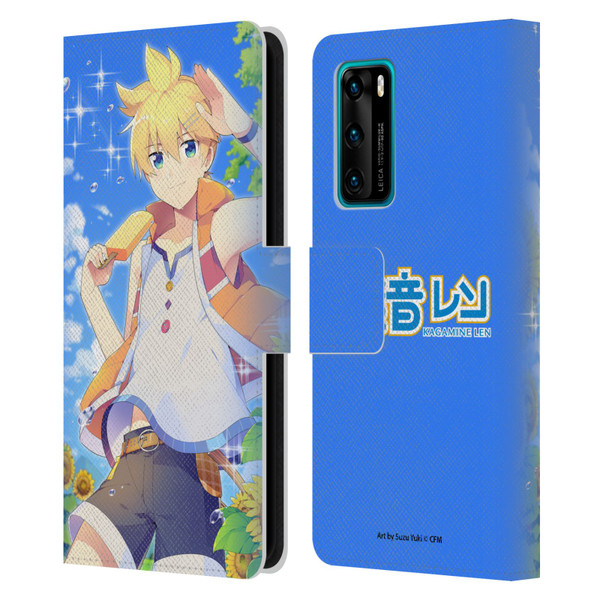 Hatsune Miku Characters Kagamine Len Leather Book Wallet Case Cover For Huawei P40 5G