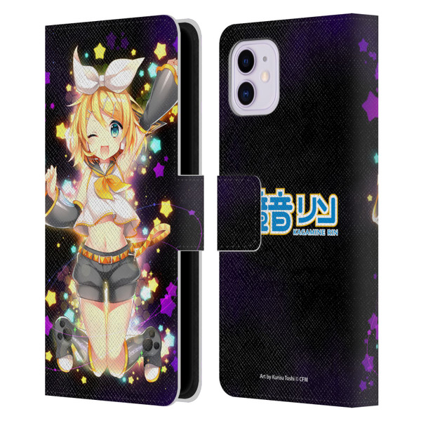Hatsune Miku Characters Kagamine Rin Leather Book Wallet Case Cover For Apple iPhone 11
