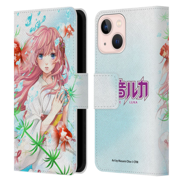Hatsune Miku Characters Megurine Luka Leather Book Wallet Case Cover For Apple iPhone 13 Mini
