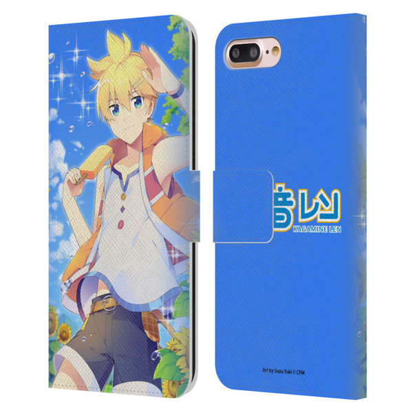 Hatsune Miku Characters Kagamine Len Leather Book Wallet Case Cover For Apple iPhone 7 Plus / iPhone 8 Plus