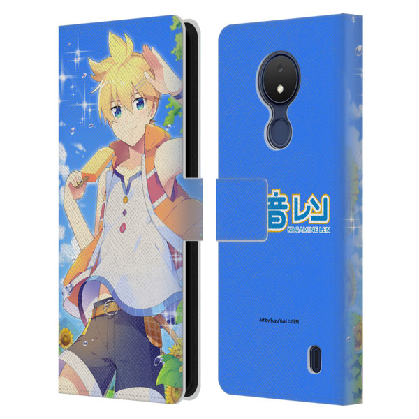 Hatsune Miku Characters Kagamine Len Leather Book Wallet Case Cover For Nokia C21