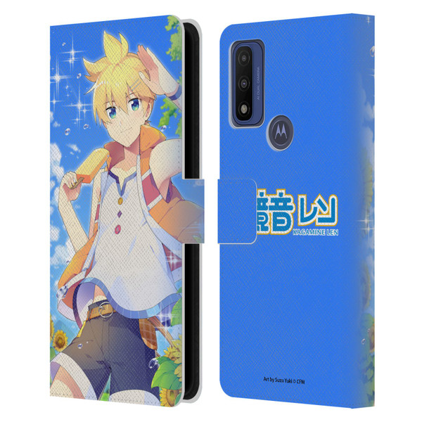 Hatsune Miku Characters Kagamine Len Leather Book Wallet Case Cover For Motorola G Pure