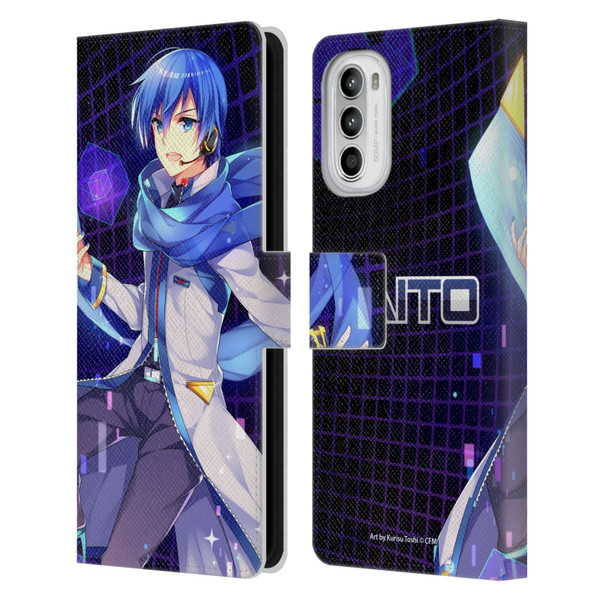 Hatsune Miku Characters Kaito Leather Book Wallet Case Cover For Motorola Moto G52