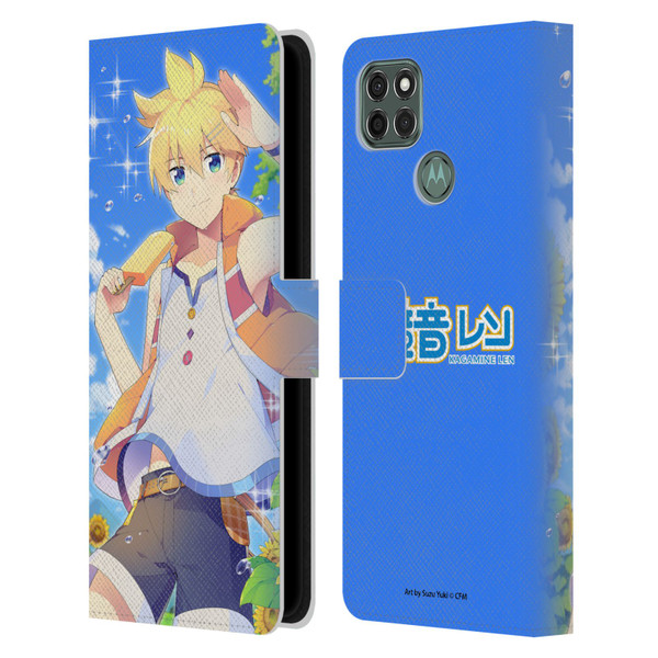 Hatsune Miku Characters Kagamine Len Leather Book Wallet Case Cover For Motorola Moto G9 Power