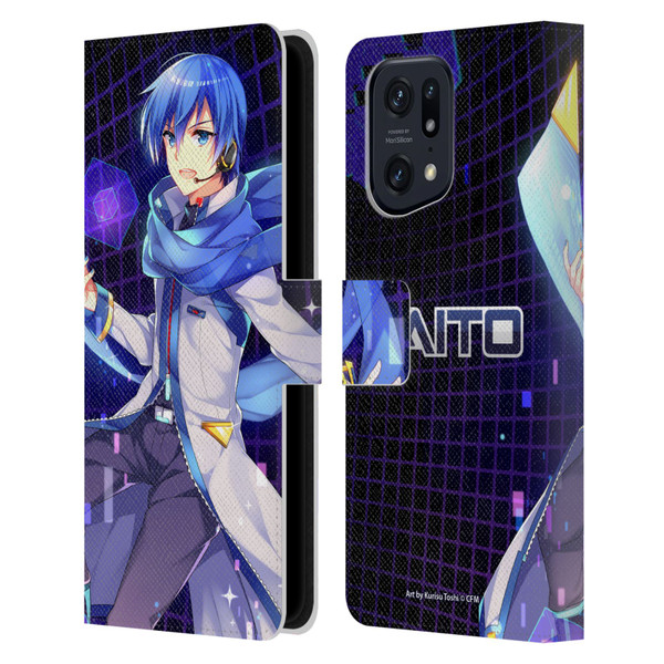 Hatsune Miku Characters Kaito Leather Book Wallet Case Cover For OPPO Find X5 Pro