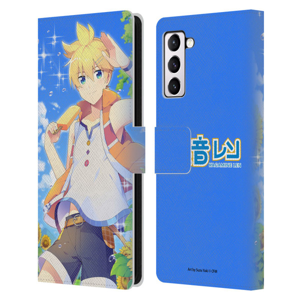 Hatsune Miku Characters Kagamine Len Leather Book Wallet Case Cover For Samsung Galaxy S21+ 5G