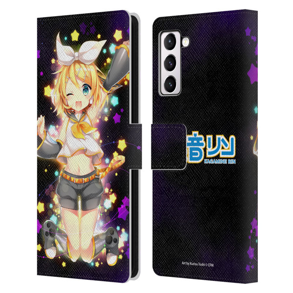 Hatsune Miku Characters Kagamine Rin Leather Book Wallet Case Cover For Samsung Galaxy S21+ 5G