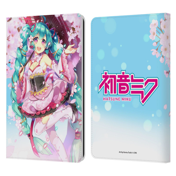 Hatsune Miku Graphics Sakura Leather Book Wallet Case Cover For Amazon Kindle Paperwhite 1 / 2 / 3