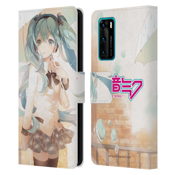 Hatsune Miku Graphics Rain Leather Book Wallet Case Cover For Huawei P40 5G
