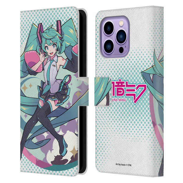 Hatsune Miku Graphics Pastels Leather Book Wallet Case Cover For Apple iPhone 14 Pro Max